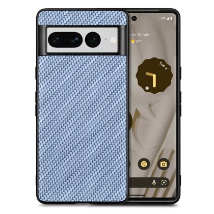Чехол Carbon Texture для Google Pixel 7 Pro (голубой)