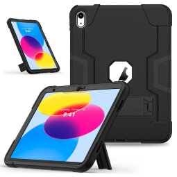 Противоударный гибридный чехол для iPad 10 2022 - 10,9 дюйма (черный)