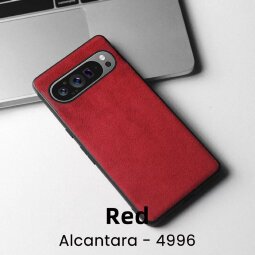 Чехол из алькантары для Google Pixel 9, Pixel 9 Pro (красный)