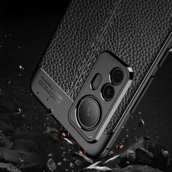 Чехол-накладка Litchi Grain для Xiaomi 12 / Xiaomi 12X / Xiaomi 12S (черный)