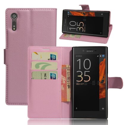 Чехол с визитницей для Sony Xperia XZ / XZs (розовый)