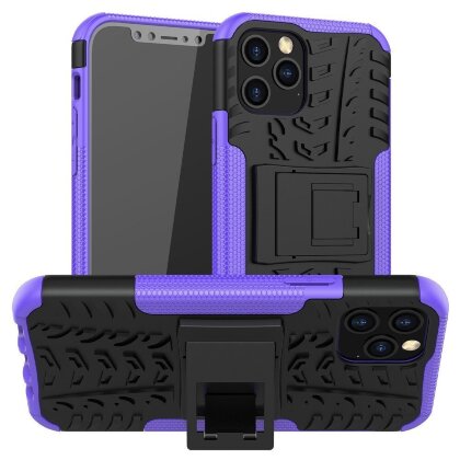 Чехол Hybrid Armor для iPhone 12 Pro Max (черный + фиолетовый)