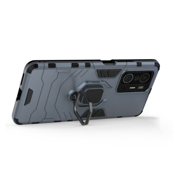 Чехол Armor Ring Holder для Xiaomi 11T / Xiaomi 11T Pro (темно-синий) Чехол Armor Ring Holder для Xiaomi 11T / Xiaomi 11T Pro (темно-синий)