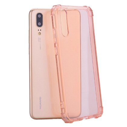 Силиконовый чехол с усиленными бортиками для Huawei P20 (розовый)