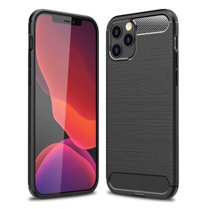 Чехол-накладка Carbon Fibre для iPhone 12 Pro Max (черный)