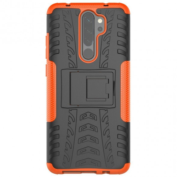 Чехол Hybrid Armor для Xiaomi Redmi Note 8 Pro (черный + оранжевый)