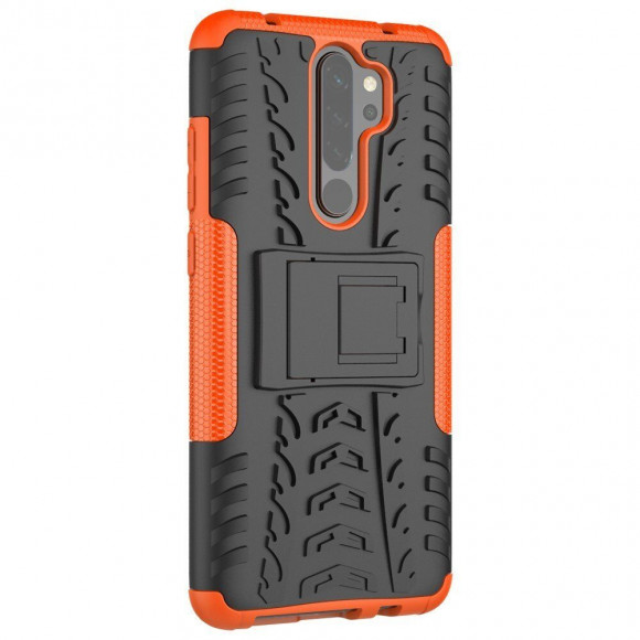 Чехол Hybrid Armor для Xiaomi Redmi Note 8 Pro (черный + оранжевый)