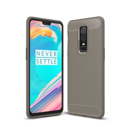 Чехол-накладка Carbon Fibre для OnePlus 6 (серый)
