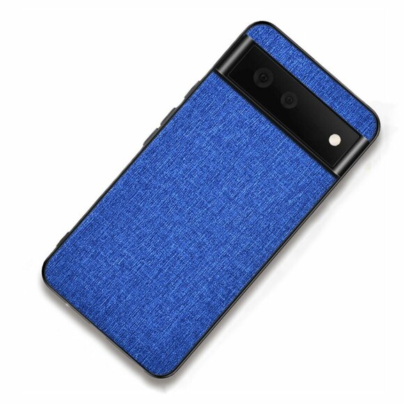 Чехол с тканевой текстурой PC+TPU для Google Pixel 7a (синий)