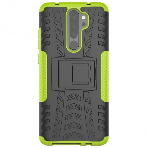 Чехол Hybrid Armor для Xiaomi Redmi Note 8 Pro (черный + зеленый)