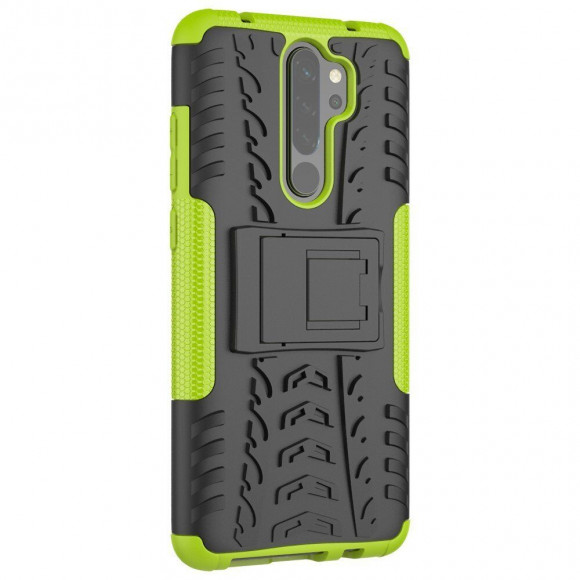 Чехол Hybrid Armor для Xiaomi Redmi Note 8 Pro (черный + зеленый)