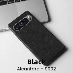 Чехол из алькантары для Google Pixel 9, Pixel 9 Pro (черный)