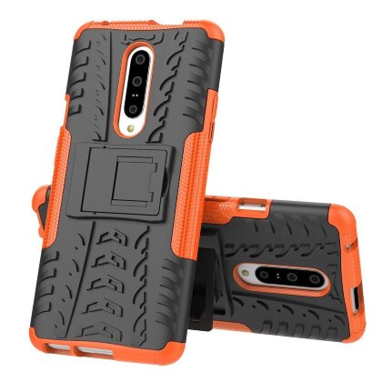 Чехол Hybrid Armor для OnePlus 7 Pro (черный + оранжевый)