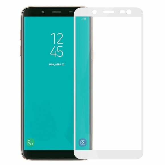 Защитное стекло 3D для Samsung Galaxy J6 (2018) (белый)