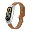 Кожаный ремешок для Xiaomi Mi Smart Band 8, Xiaomi Mi Band 8 (коричневый)