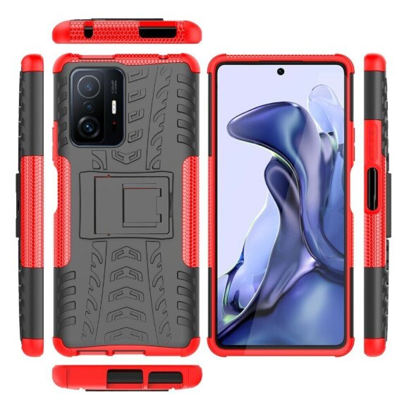 Чехол Hybrid Armor для Xiaomi 11T / Xiaomi 11T Pro (черный + красный) Чехол Hybrid Armor для Xiaomi 11T / Xiaomi 11T Pro (черный + красный)