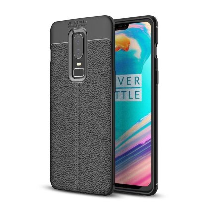 Чехол-накладка Litchi Grain для OnePlus 6 (черный)