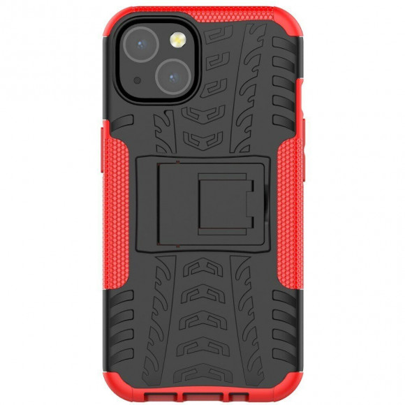 Чехол Hybrid Armor для iPhone 13 (черный + красный)