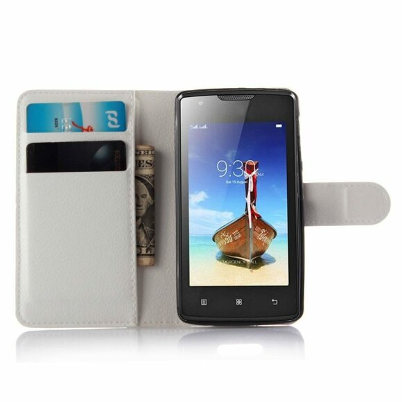 Чехол с визитницей для Lenovo A1000 (белый)
