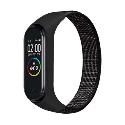 Нейлоновый ремешок для Xiaomi Mi Band 7 (черно-коричневый)
