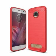 Чехол-накладка Carbon Fibre для Motorola Moto Z2 Play (красный)