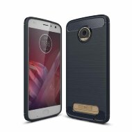 Чехол-накладка Carbon Fibre для Motorola Moto Z2 Play (темно-синий)