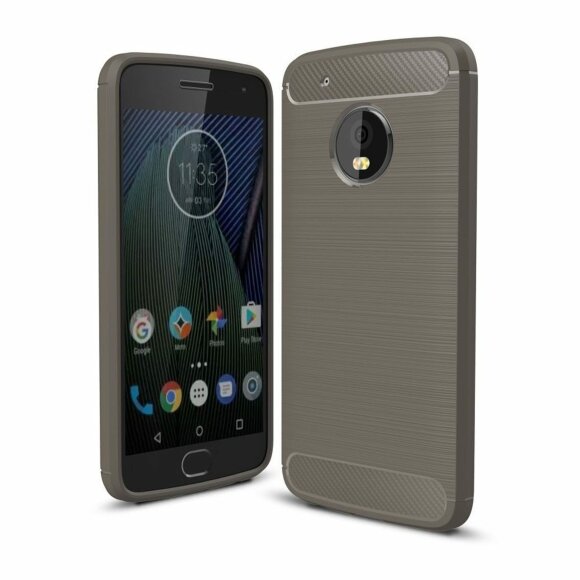 Чехол-накладка Carbon Fibre для Motorola Moto G5 Plus (серый)