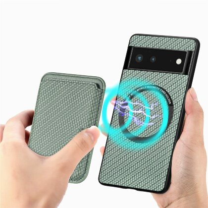 Чехол с магнитным держателем карт для Google Pixel 6 (зеленый)