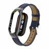 Кожаный ремешок для Xiaomi Mi Smart Band 8, Xiaomi Mi Band 8 (темно-синий)