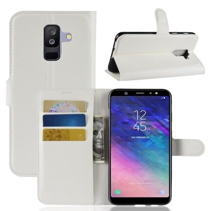 Чехол с визитницей для Samsung Galaxy A6+ (Plus) (белый)