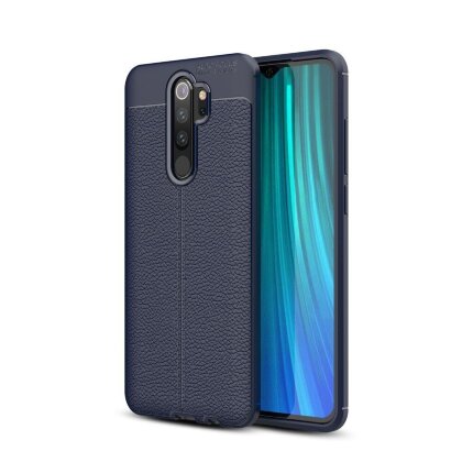 Чехол-накладка Litchi Grain для Xiaomi Redmi Note 8 Pro (темно-синий)