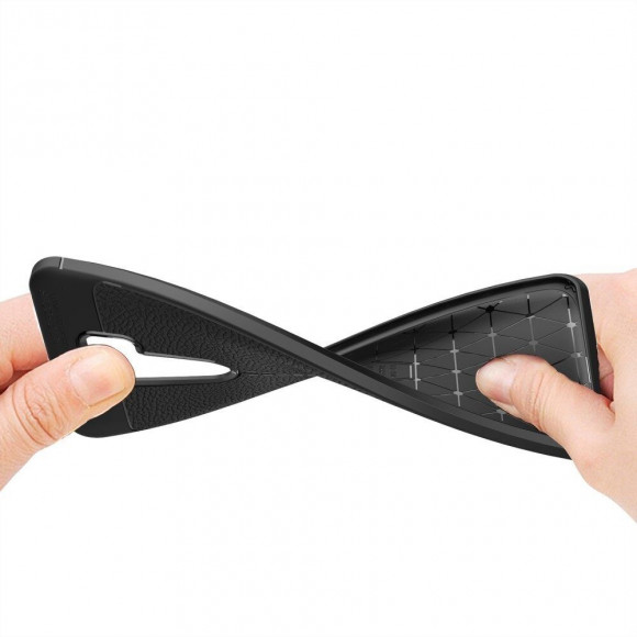 Чехол-накладка Litchi Grain для Xiaomi Redmi Note 8 Pro (темно-синий)