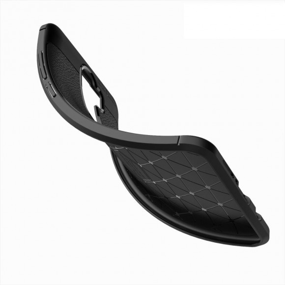 Чехол-накладка Litchi Grain для Xiaomi Redmi Note 8 Pro (темно-синий)