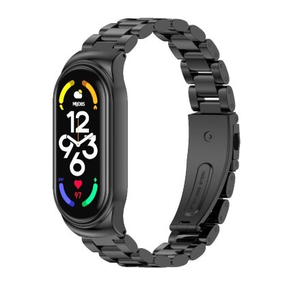 Стальной браслет для Xiaomi Smart Band 7 (черный)