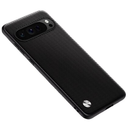 Чехол из искусственной кожи для Google Pixel 9, Pixel 9 Pro (карбон)