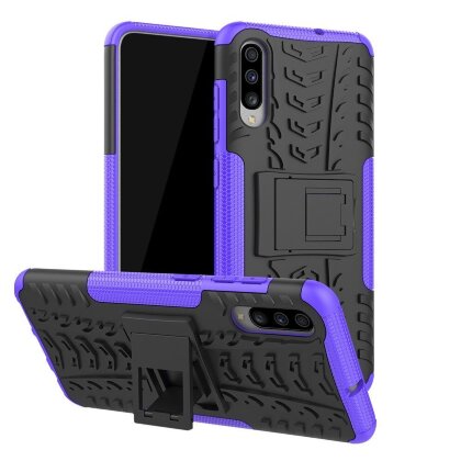 Чехол Hybrid Armor для Samsung Galaxy A70 (черный + фиолетовый)