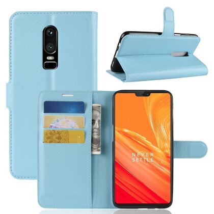 Чехол с визитницей для OnePlus 6 (голубой)