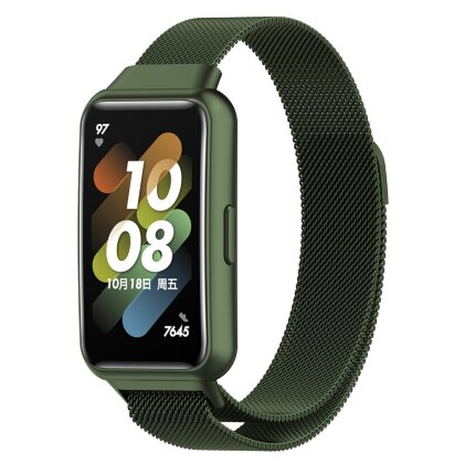 Миланский браслет для для HUAWEI Band 7 (темно-зеленый)
