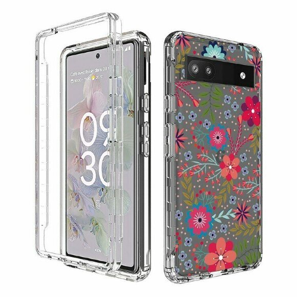 Чехол Flower Pattern для Google Pixel 6a (Purple Flower)