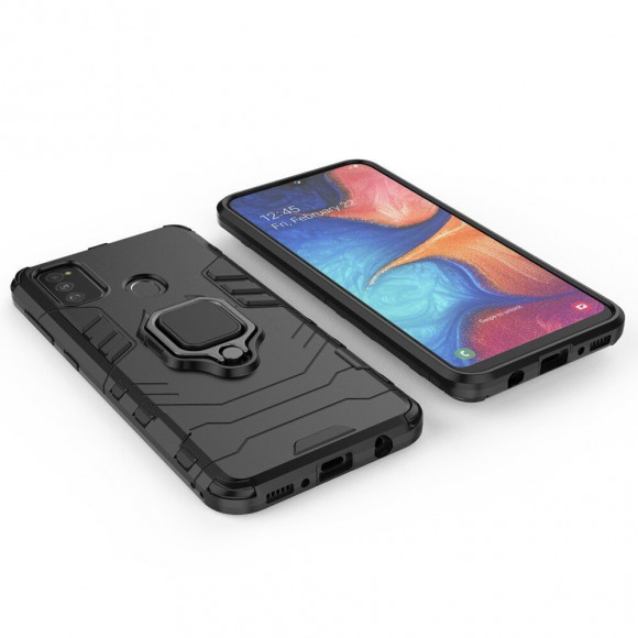 Чехол Armor Ring Holder для Samsung Galaxy M30s / Galaxy M21 (черный) Чехол Armor Ring Holder для Samsung Galaxy M30s / Galaxy M21 (черный)