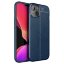 Чехол-накладка Litchi Grain для iPhone 13 (темно-синий)