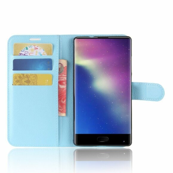 Чехол с визитницей для Doogee Mix (голубой) Чехол с визитницей для Doogee Mix (голубой)