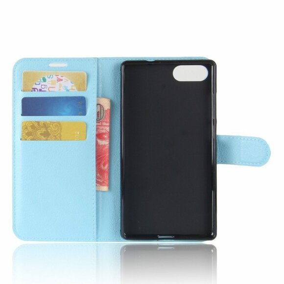 Чехол с визитницей для Doogee Mix (голубой) Чехол с визитницей для Doogee Mix (голубой)