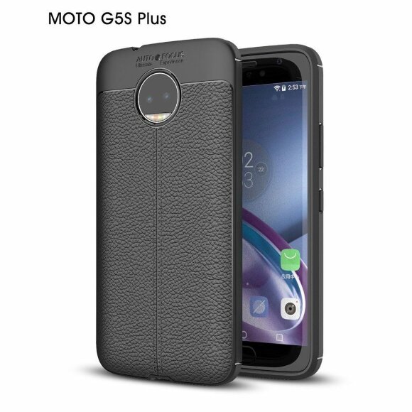 Чехол-накладка Litchi Grain для Motorola Moto G5S Plus (черный)