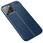 Чехол-накладка Litchi Grain для iPhone 13 Pro Max (темно-синий)