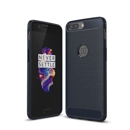 Чехол-накладка Carbon Fibre для OnePlus 5 (темно-синий)