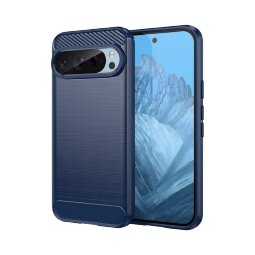 Чехол-накладка Carbon Fibre для Google Pixel 9, Pixel 9 Pro (темно-синий)