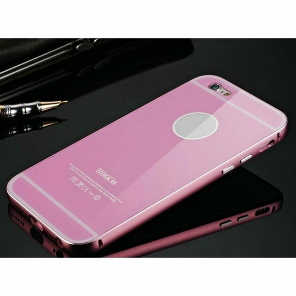 Алюминиевый бампер-чехол для iPhone 6 (розовый)