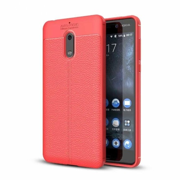 Чехол-накладка Litchi Grain для Nokia 6 (красный)