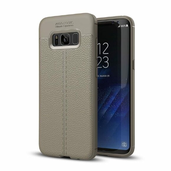 Чехол-накладка Litchi Grain для Samsung Galaxy S8+ (серый)